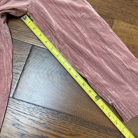 Free People Daria Crinkled Velvet Blazer Jacket, dusty pink, size S - Picture 14 of 16